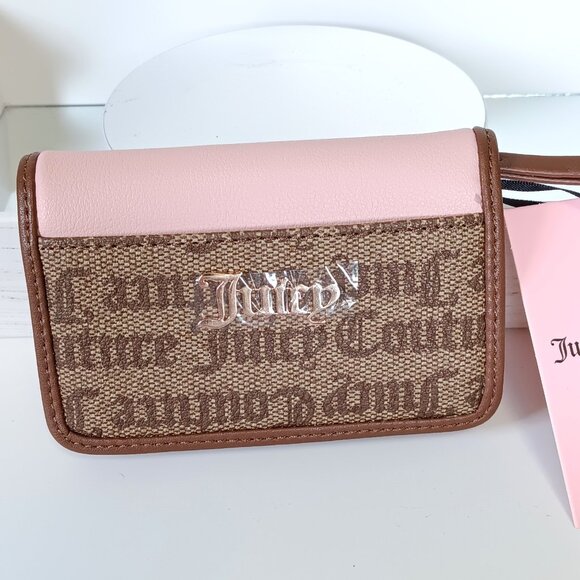 NWT! Juicy Couture Chestnut & Pink Chino Women's Fashion Wallet - Picture 2 of 5